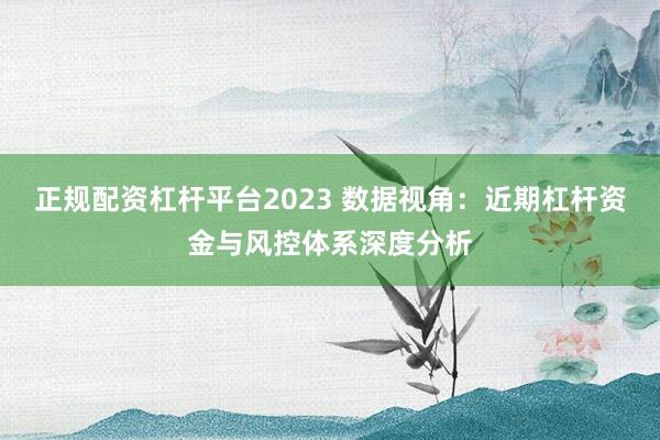 正规配资杠杆平台2023 数据视角：近期杠杆资金与风控体系深度分析