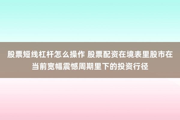 股票短线杠杆怎么操作 股票配资在境表里股市在当前宽幅震憾周期里下的投资行径